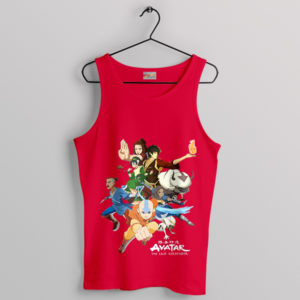 Aang's Warriors Team Avatar Character Red Tank Top