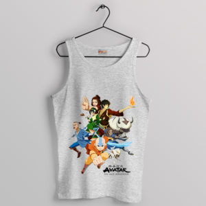 Aang's Warriors Team Avatar Character Sport Grey Tank Top
