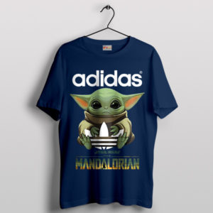 Adorable Force Grogu Holds the Adidas Navy T-Shirt