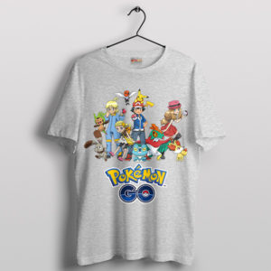 Adventure Ash Pokemon And Friends Sport Grey T-Shirt