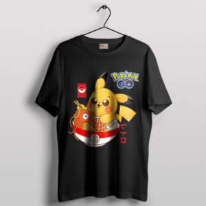 Adventure Detective Pikachu Ramen Black T-Shirt