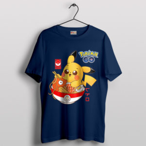 Adventure Detective Pikachu Ramen Navy T-Shirt