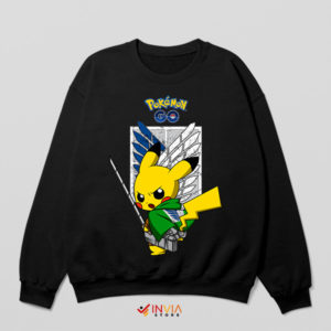 Attack on Pikachu Titan Style Black Sweatshirt
