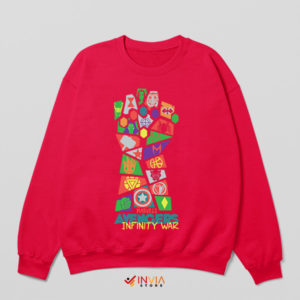 Avengers Infinity Gauntlet Pop Art Red Sweatshirt