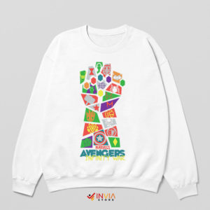 Avengers Infinity Gauntlet Pop Art White Sweatshirt