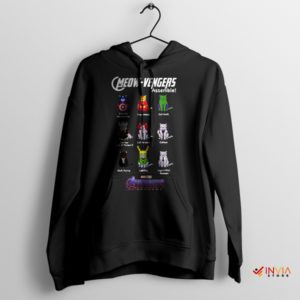 Avengers Superheroes in Kitty Mode Black Hoodie