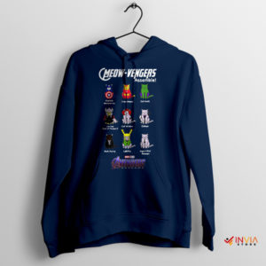 Avengers Superheroes in Kitty Mode Navy Hoodie
