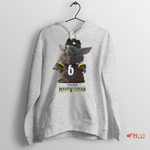 Baby Yoda's Game Day Style Pittsburgh Sport Grey Hoodie