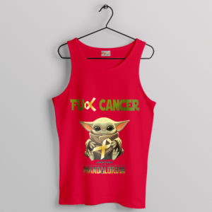 Baby Yoda's Hug Cancer Support Red Tank Top
