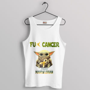 Baby Yoda's Hug Cancer Support White Tank Top