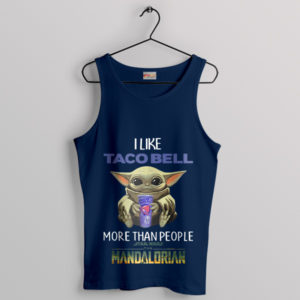 Baby Yoda's Journey to Taco Bell Navy Tank Top