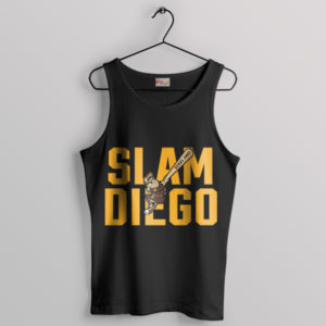 Baseball Blastoff Slam Diego Padres Black Tank Top