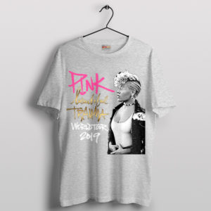 Beautiful Trauma Journey Pink Music Sport Grey T-Shirt