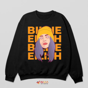 Billie Eilish Ocean Eyes Portrait Art Black Sweatshirt