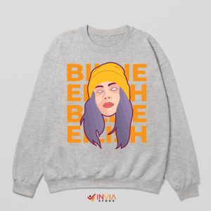 Billie Eilish Ocean Eyes Portrait Art Sport Grey Sweatshirt