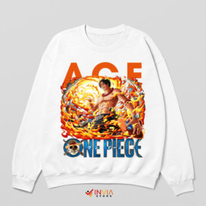 Blaze of Glory Ace's Fire Sword White Sweatshirt
