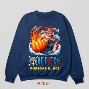 Blazing Ace Adventure Fire Sword Navy Sweatshirt