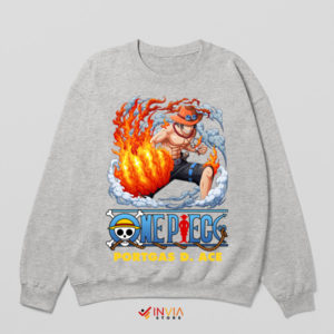 Blazing Ace Adventure Fire Sword Sport Grey Sweatshirt