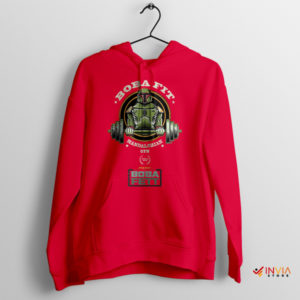 Boba's Gym Grind Mandalorian Fitness Red Hoodie