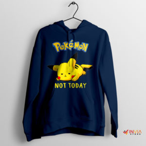 Bolt of Courage Pikachu Not Today Navy Hoodie