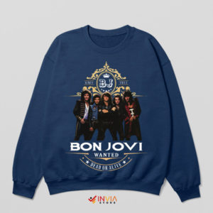Bon Jovi Series Wanted Dead Or Live Navy Sweatshirt
