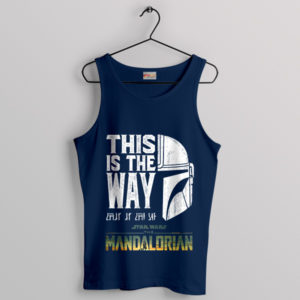 Bounty Hunter's Creed Din Djarin Helmet Navy Tank Top