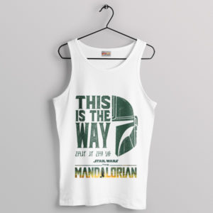Bounty Hunter's Creed Din Djarin Helmet White Tank Top