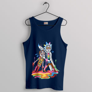 Chaos Rick and Morty Trippy Navy Tank Top