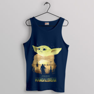 Chasing Suns with Mando and Baby Yoda Navy Tank Top