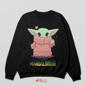 Chibi Jedi Adventure Grogu Black Sweatshirt