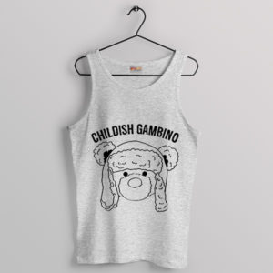 Childish Teddy Bear Face Gambino Sport Grey Tank Top