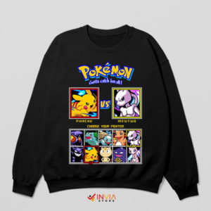 Classic Combat Pikachu vs. Mewtwo Black Sweatshirt