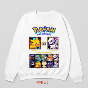 Classic Combat Pikachu vs. Mewtwo White Sweatshirt