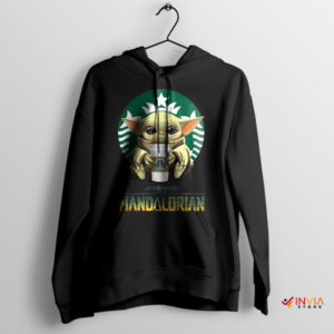Coffee Quest Star Wars Baby Yoda Black Hoodie