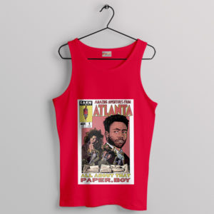 Comic Art Paper Boi Donald Glover Red Tank Top