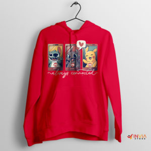 Connection Stitch Toothless Pikachu Red Hoodie