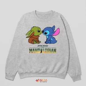 Cosmic Cuties Stitch Baby Yoda Sport Grey Sweatshirt