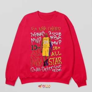 Court Conqueror Kobe Mamba Accolades Red Sweatshirt