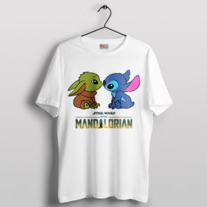 Cute Baby Yoda and Stitch Cartoon T-Shirt