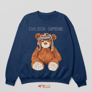 Cute Childish Gambino Teddy Bear Navy Sweatshirt