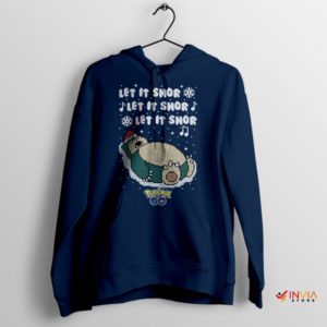 Cute Hibernate Snorlax Ugly Christmas Navy Hoodie