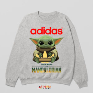 Cuteness The Child Hugs the Adidas Sport Grey Sweatshirt