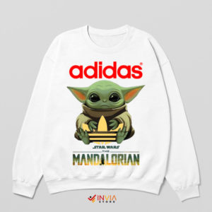 Cuteness The Child Hugs the Adidas White Sweatshirt