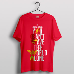 DC Justice League of Heroes Unite Quote Red T-Shirt