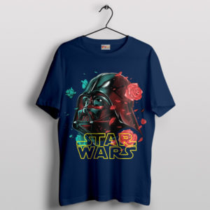 Dark Bloom Darth Vader Roses Navy T-Shirt