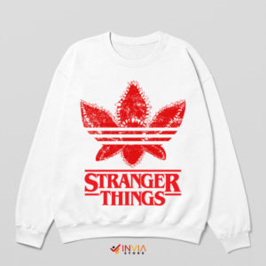 Demogorgon Attack Adidas Symbol White Sweatshirt