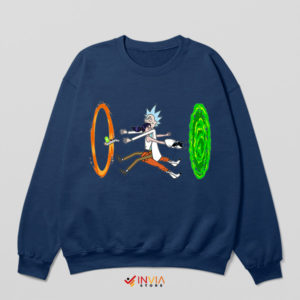 Dimensional Glitch Chic Rick Morty Navy Sweatshirt