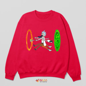 Dimensional Glitch Chic Rick Morty Red Sweatshirt