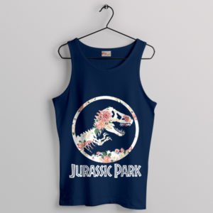 Dino Blooms Jurassic Park Roses Navy Tank Top
