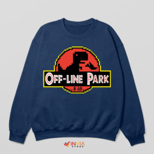 Dino Downtime Jurassic Park Internet Navy Sweatshirt